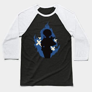 Seika Lamprogue Fire Aura with His Shikigami from The Reincarnation of the Strongest Exorcist in Another World or Saikyou Onmyouji no Isekai Tenseiki in Cool Simple Flat Silhouette Baseball T-Shirt